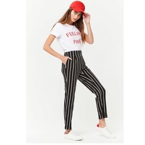 Forever 21 cuffed pinstripe pants